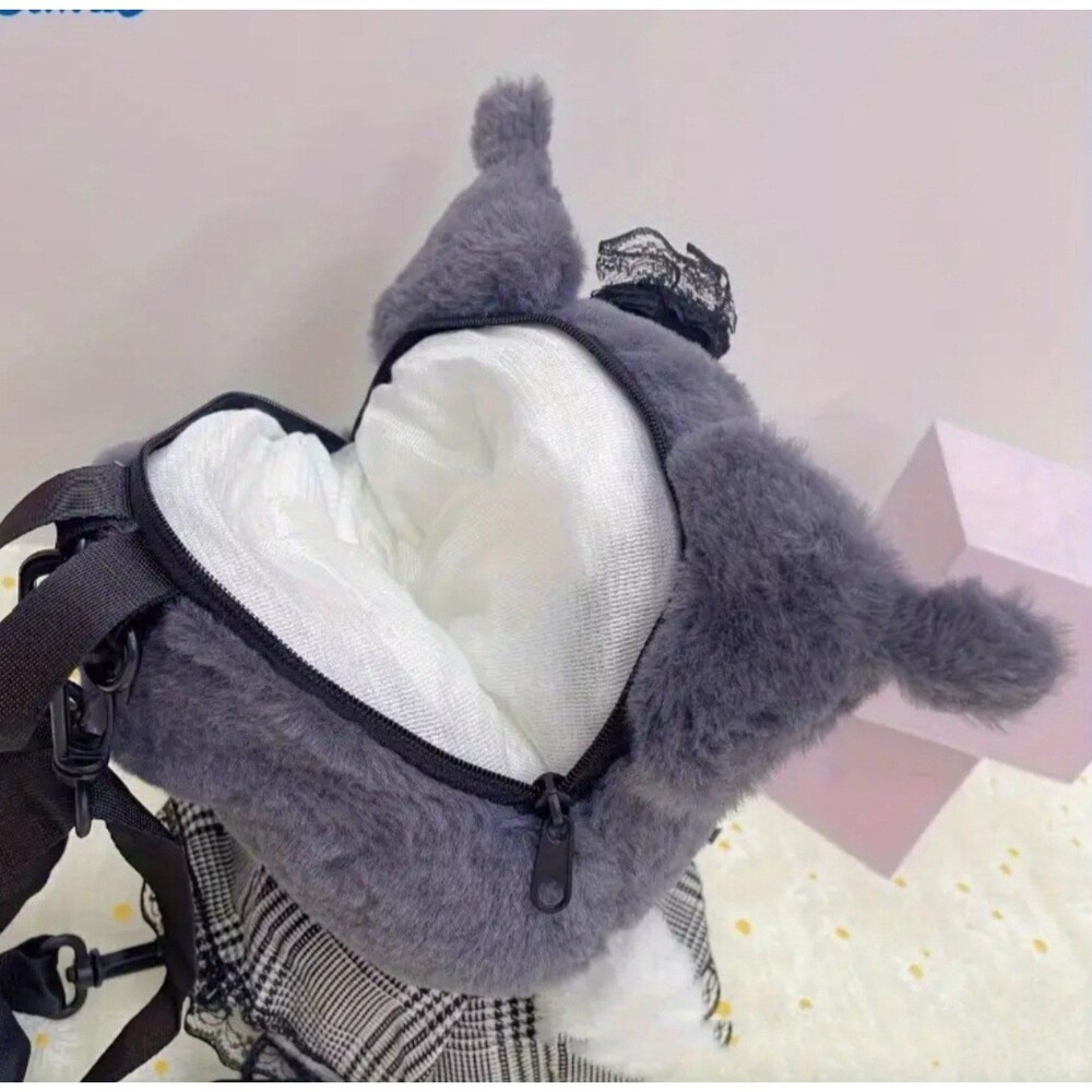 Dark Lolita goth  kuromi Plush backpack kawaii  sanrio plushie gift - Picture 3 of 4